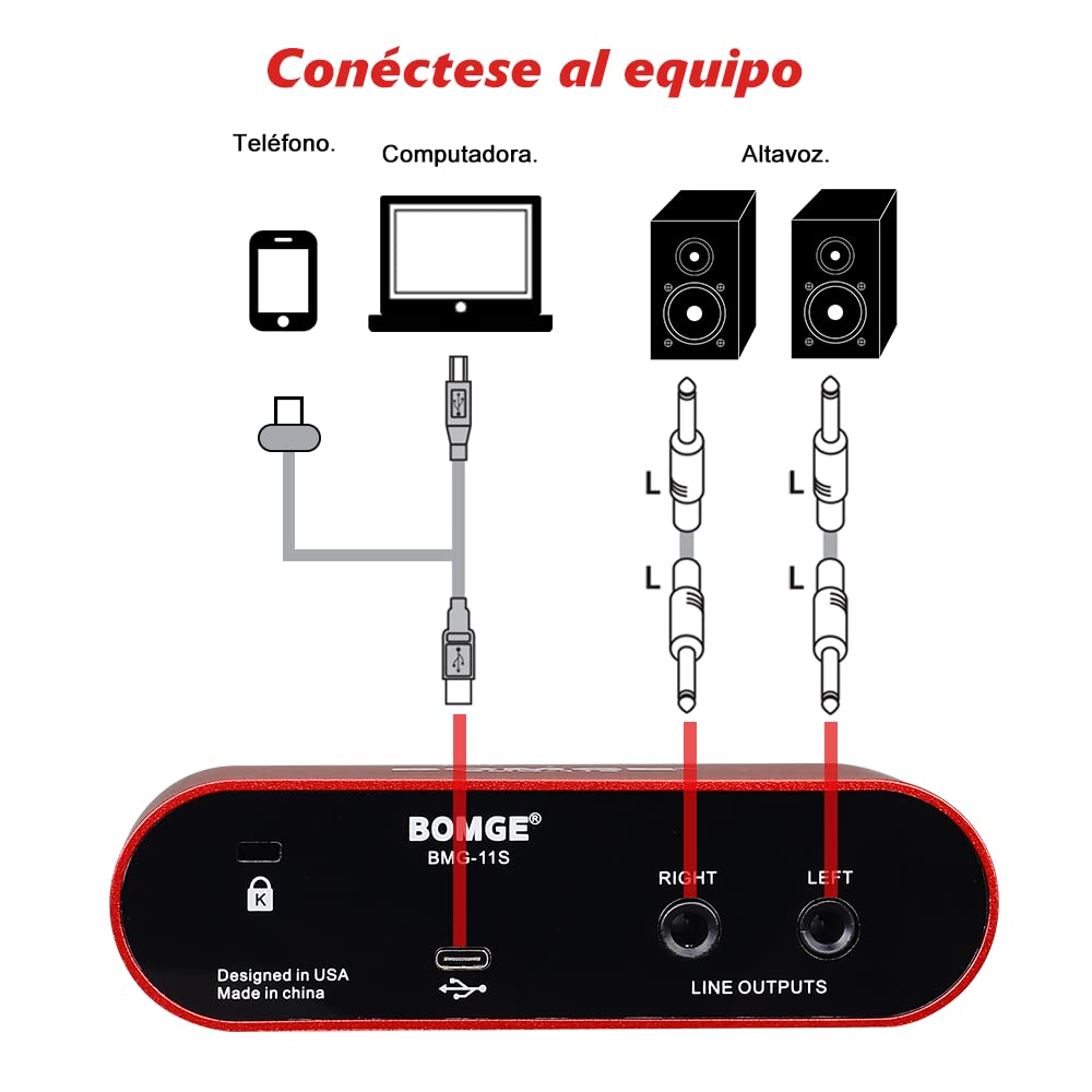 Foto 5 | Bomge Bmg11s Interfaz Audio Usb 24bit/196khz: Grabación/streaming