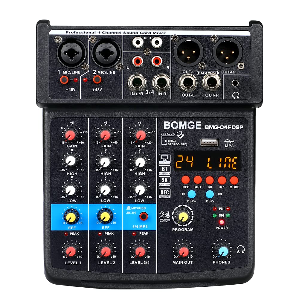Foto 3 | Bomge Mini Mezclador Dj 4 Canales: Mp3/usb/bt/dsp/48v