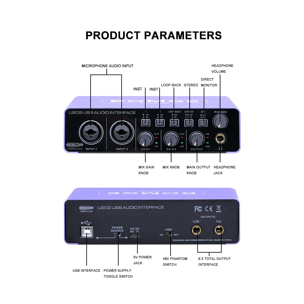 Foto 4 | Interfaz De Audio Bomge Solo Usb Con Alimentación Fantasma Xlr/48 V, 192 Khz - Venta Internacional.