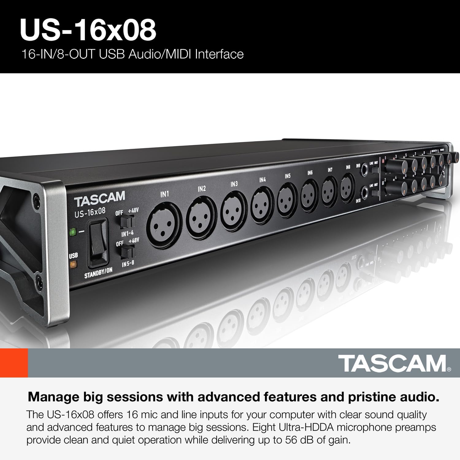 Foto 3 pulgar | Interfaz Usb Audio/midi Tascam Us-16x08 Para Grabación - Venta Internacional.