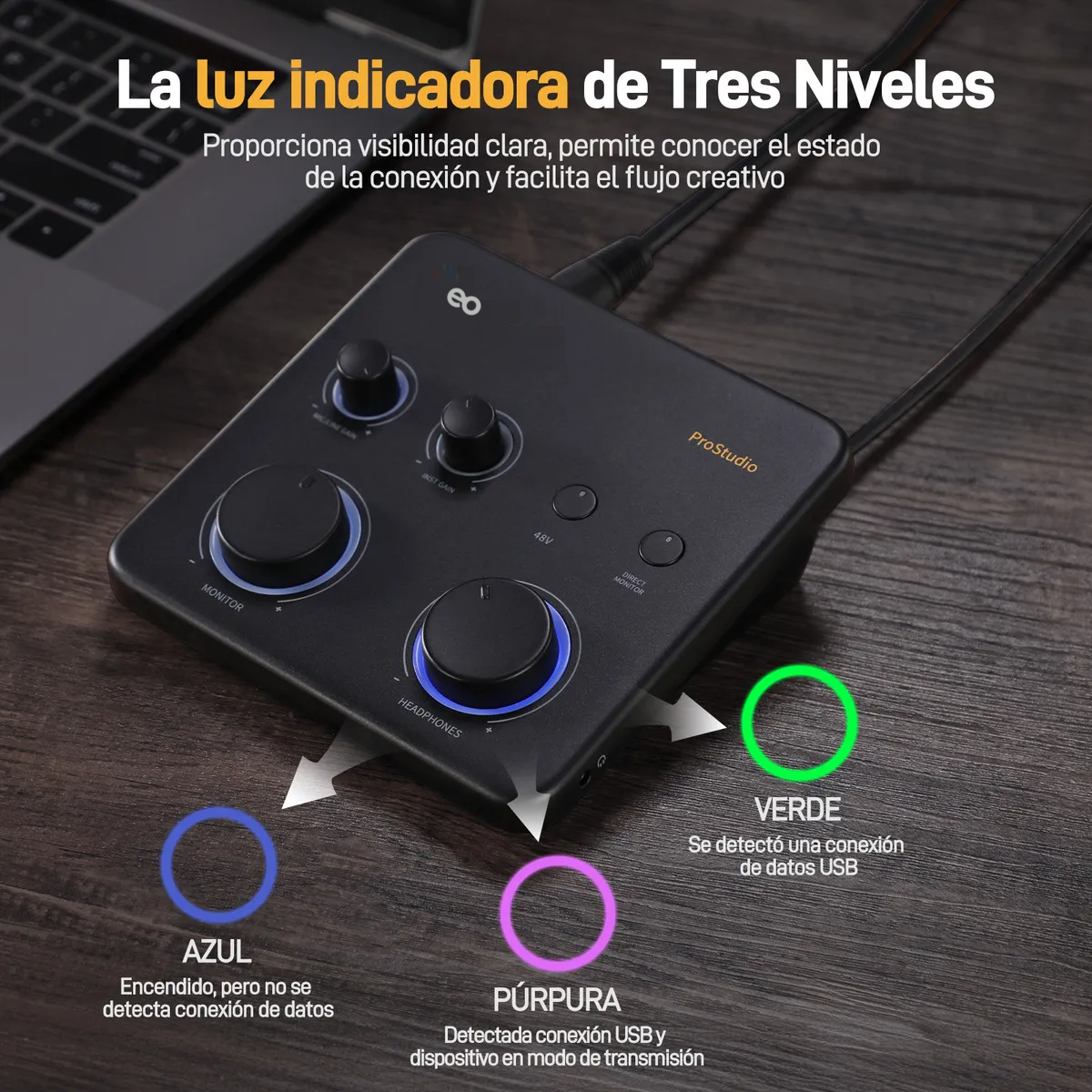 Foto 4 pulgar | Interfaz Audio Usb  Lite Para Pc Estudio Grabacion Eo Safe Imports  Esi-20206 Negro