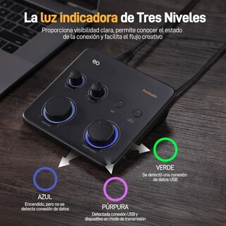 Foto 3 | Interfaz Audio Usb Lite Para Pc Estudio Grabacion Eo Safe Imports Esi-20206 Negro