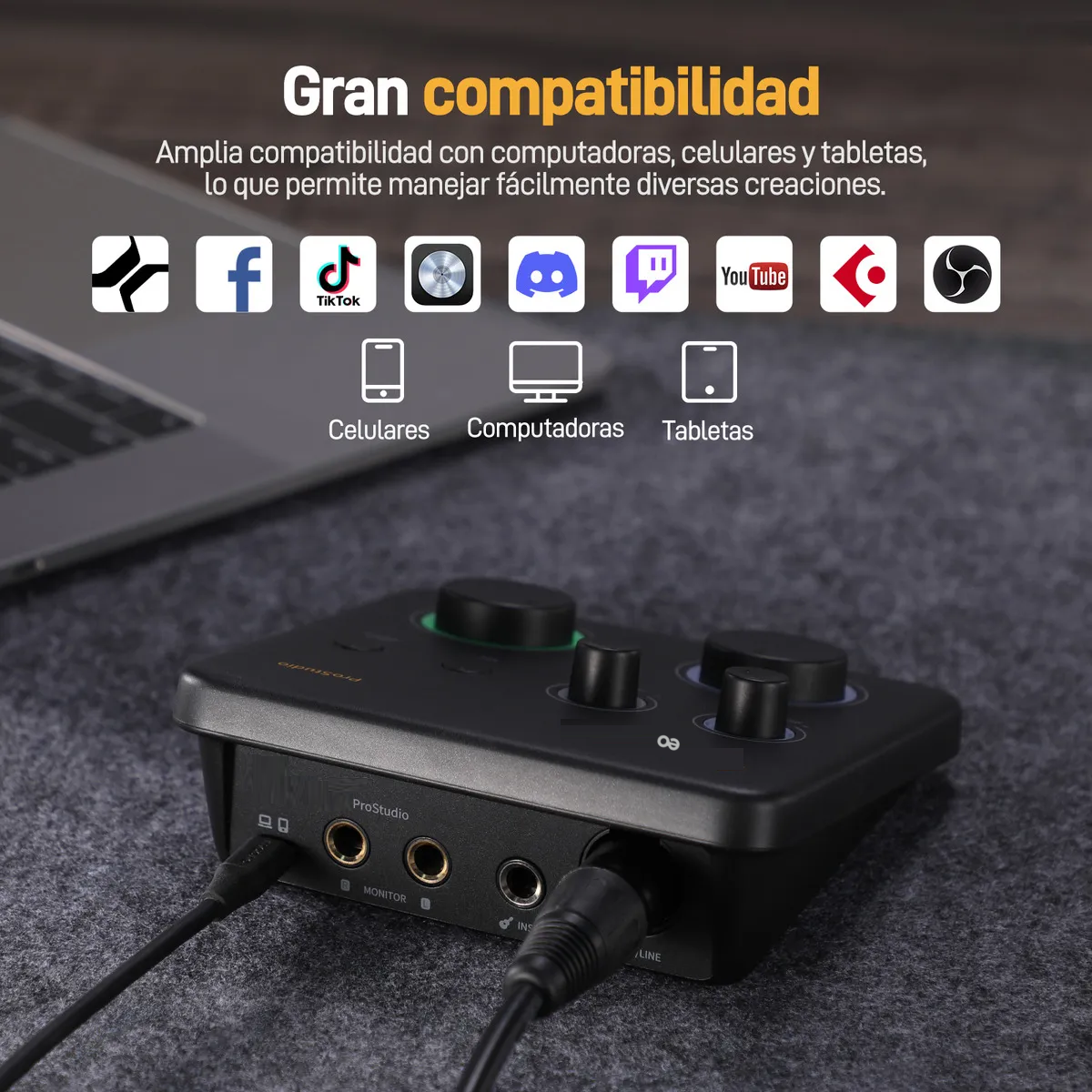 Foto 5 pulgar | Interfaz Audio Usb  Lite Para Pc Estudio Grabacion Eo Safe Imports  Esi-20206 Negro