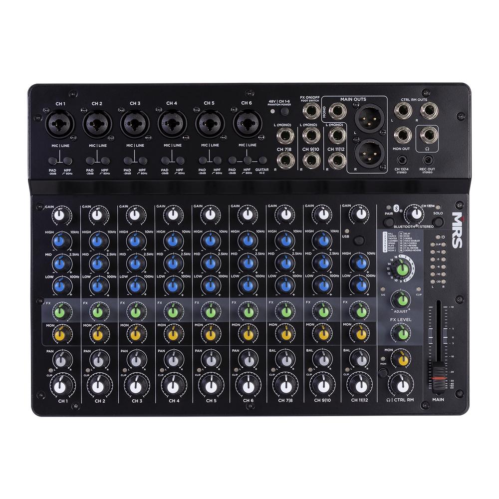Mezcladora de 14 Canales Morrison Mrs14-mix color Negro con Dsp y Bluetooth