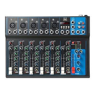 Foto 1 | Mezcladora de Audio Eo Safe Imports ESI-10878 Negra Bluetooth 7 Canales 16 Efectos