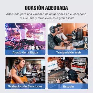 Foto 3 | Mezcladora de Audio Eo Safe Imports ESI-10878 Negra Bluetooth 7 Canales 16 Efectos