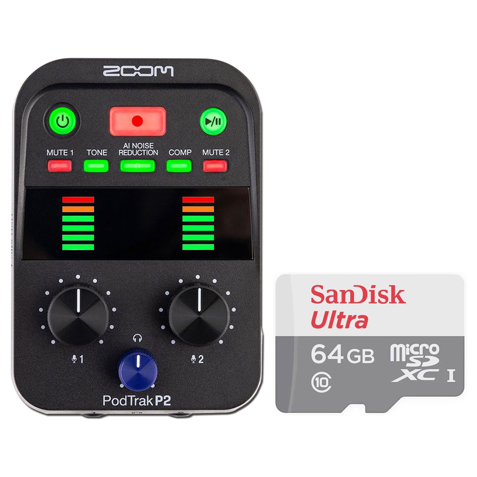 Foto 2 pulgar | Grabador De Micrófono Usb Zoom Podtrak P2 Para Podcasters Con Tarjeta De 64 Gb - Venta Internacional.
