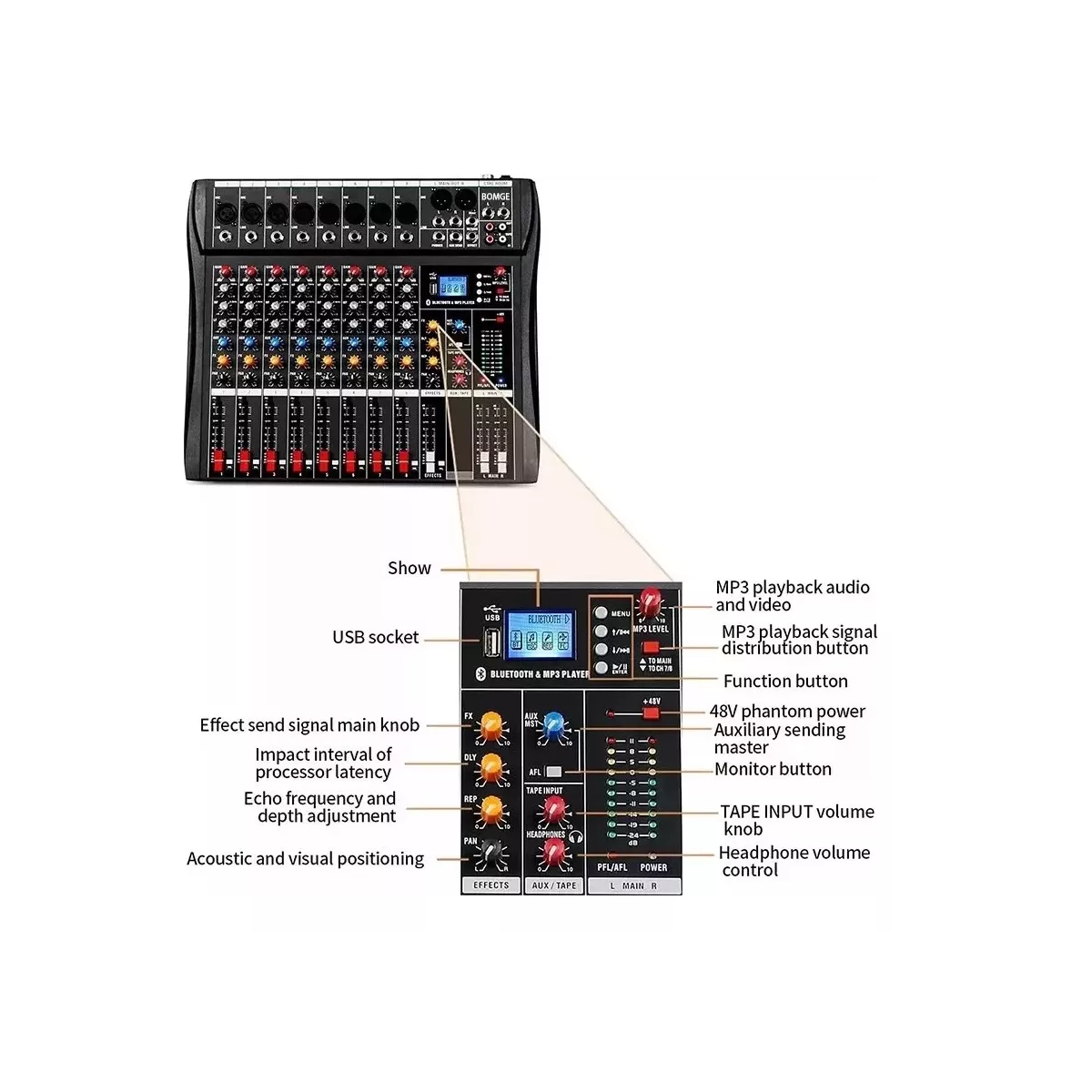 Foto 3 | Consola De Mezcla Ct-80s 100v/240v Eo Safe Imports Esi-14404 Negro