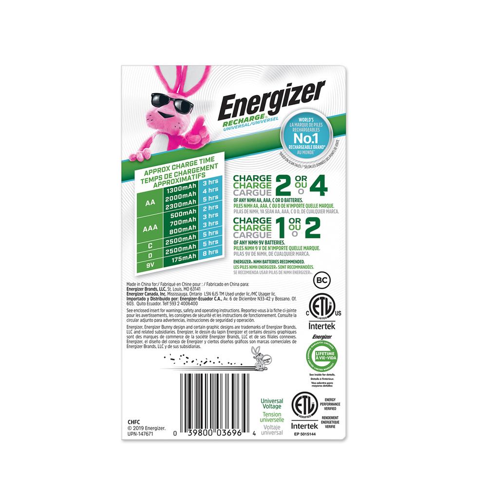 Foto 6 pulgar | Cargador Energizer Universal de Pilas AA / AAA / C / D de 9v