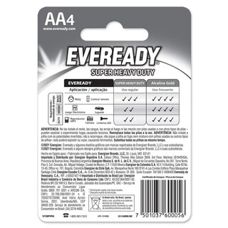 Foto 5 | Pila Eveready Carbón Zinc AA Blister 80 Unidades