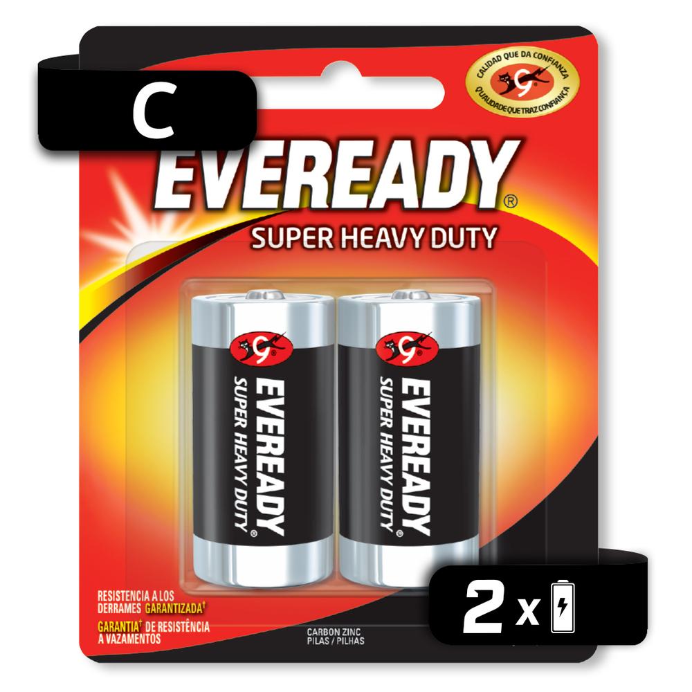 Pila Eveready Carbón Zinc C 1 Blíster con 2 Piezas