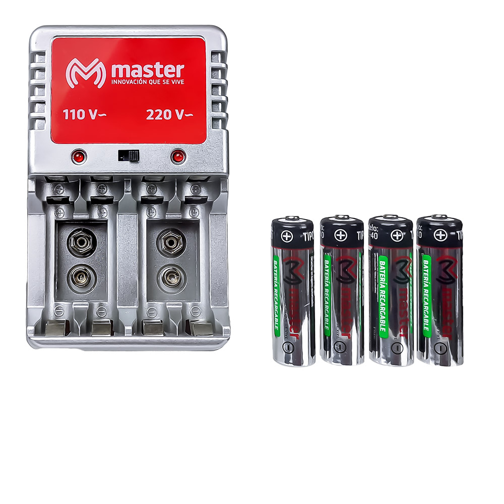 Foto 3 | Cargador De Baterías ''aa'', ''aaa'', 9v De 6w Con 4 Baterías ''aa'' 3000mah El-40