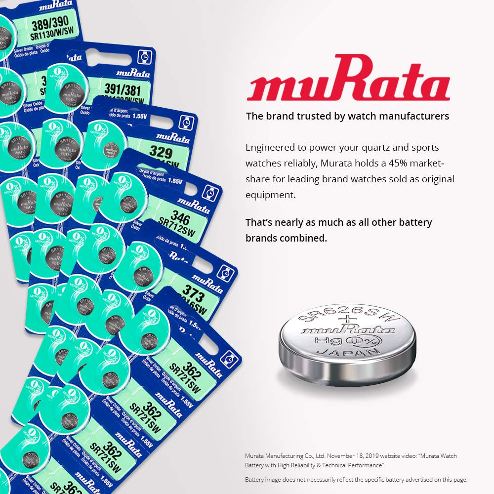Foto 4 pulgar | Batería Murata 371 Sr920sw, 1,55 V, Óxido De Plata (10 X 35 Mah) - Venta Internacional.