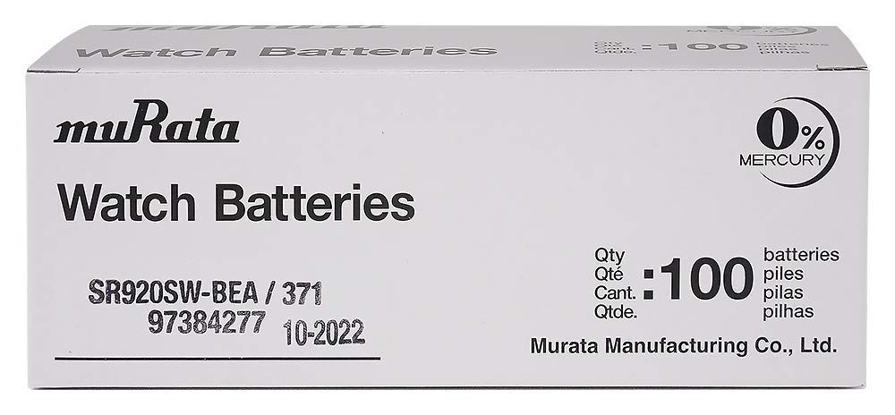 Foto 3 pulgar | Batería Murata Sr920sw 1,55 V 35 Mah Óxido De Plata (100 Unidades) - Venta Internacional.