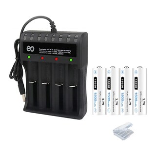 Foto 1 | Cargador Y Pilas Recargable 3.7v 18650 4 Baterías Recargables Eo Safe Imports Esi-20212 Negro