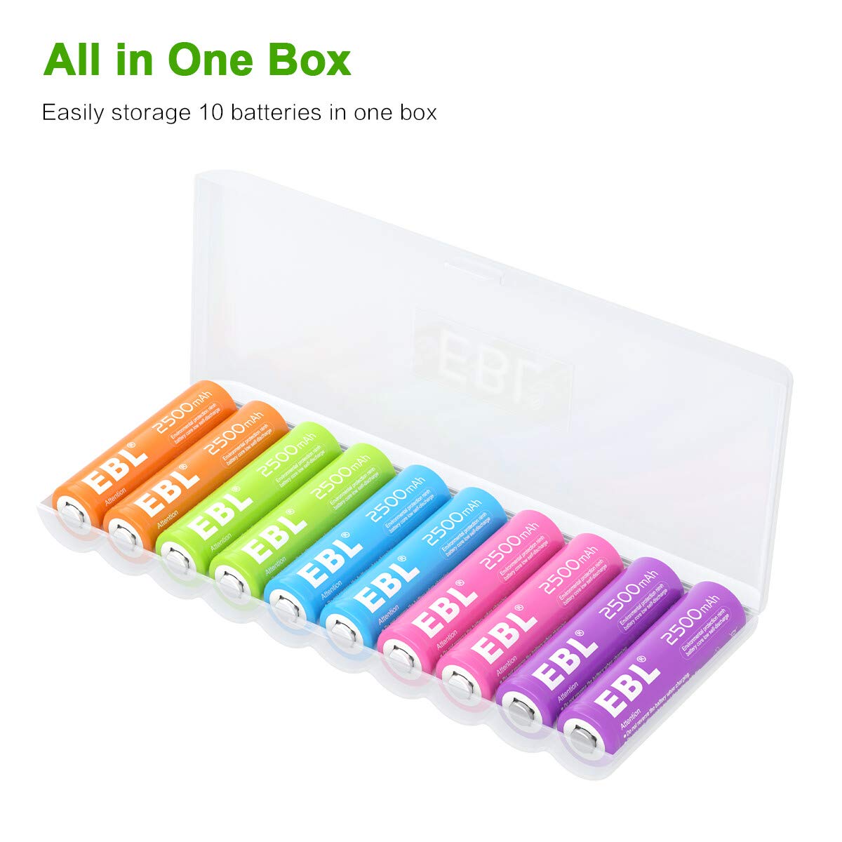Foto 6 pulgar | Paquete De 10 Baterías Recargables Ebl Aa 2500 Mah Ni-mh - Venta Internacional.