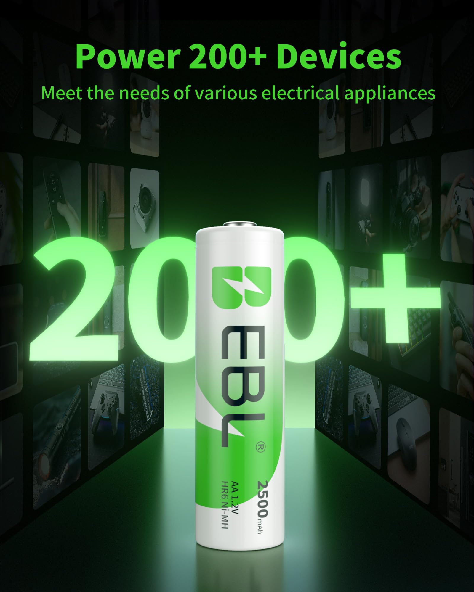 Foto 3 pulgar | Pilas Recargables Ebl Aa 2500 Mah 1 2 V (paquete De 8) - Venta Internacional.