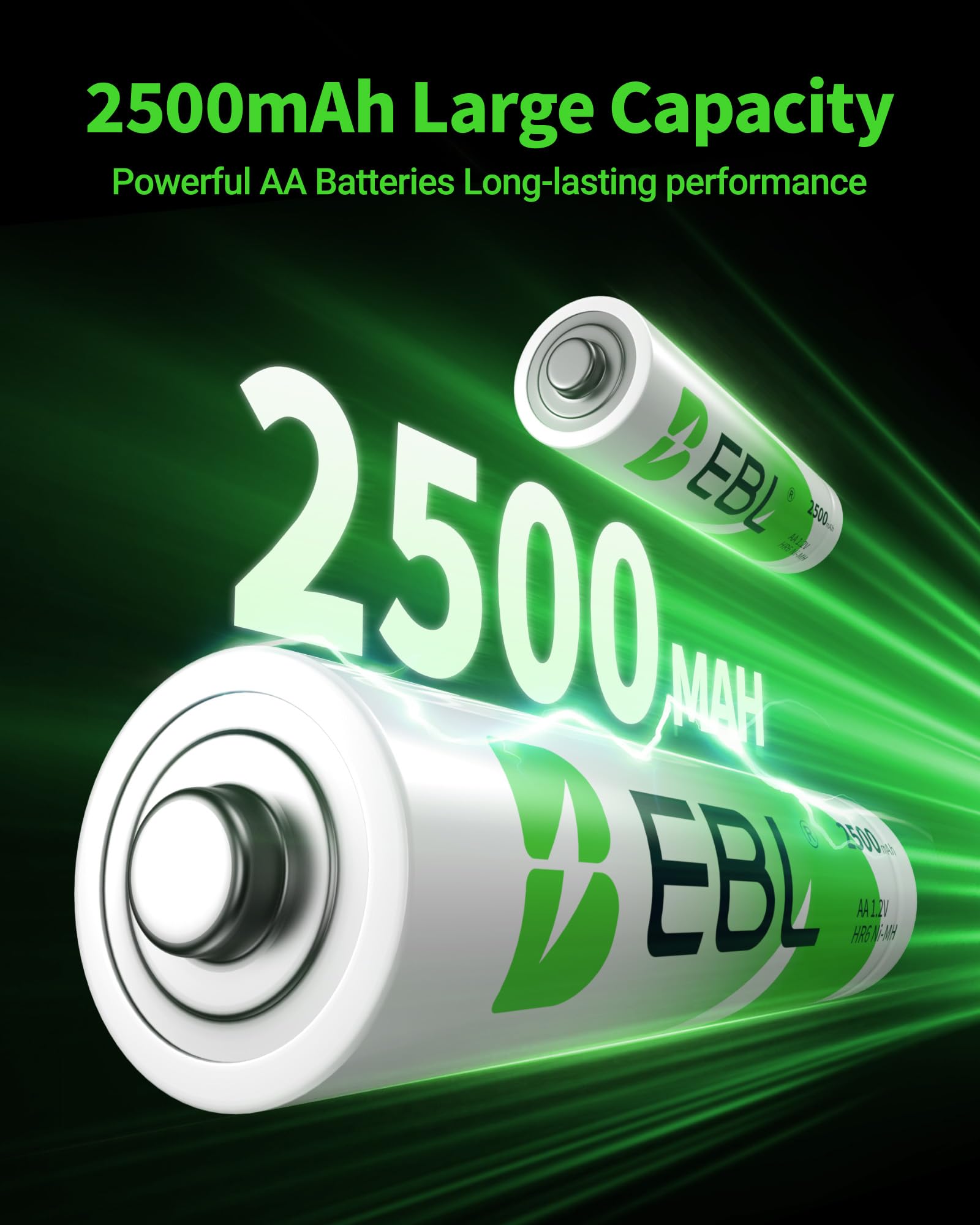 Foto 6 pulgar | Pilas Recargables Ebl Aa 2500 Mah 1 2 V (paquete De 8) - Venta Internacional.