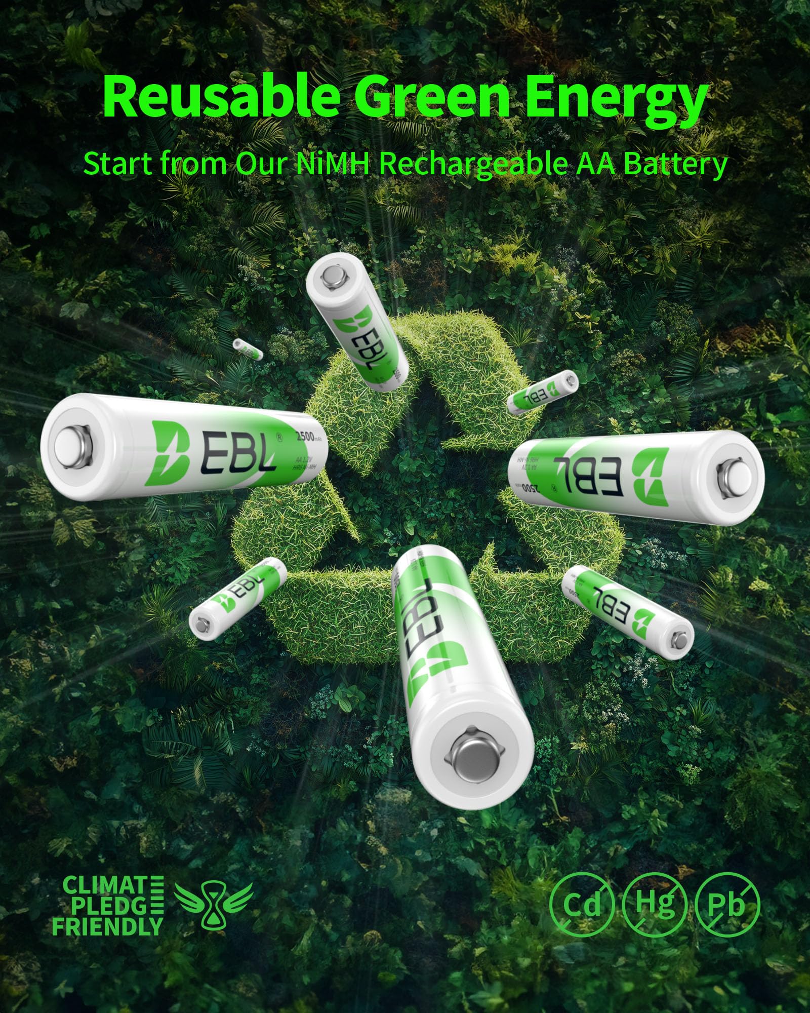 Foto 7 | Pilas Recargables Ebl Aa 2500 Mah 1 2 V (paquete De 8) - Venta Internacional.