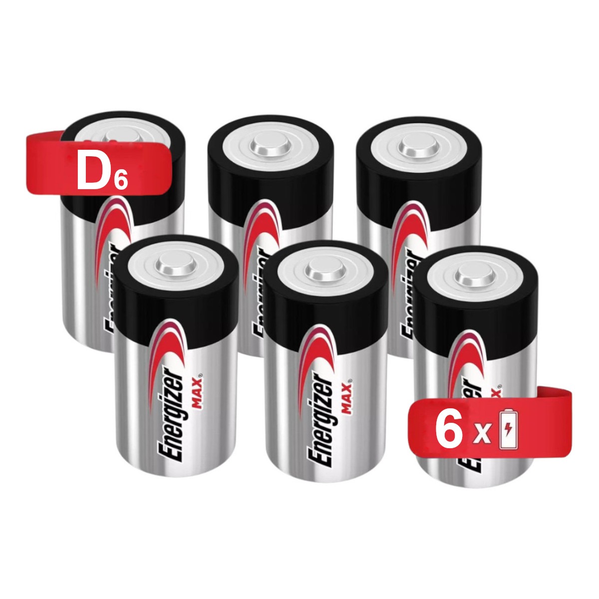 Pila Tamaño D Cilíndrica Energizer Max Alcalina 6 Piezas 1.5v