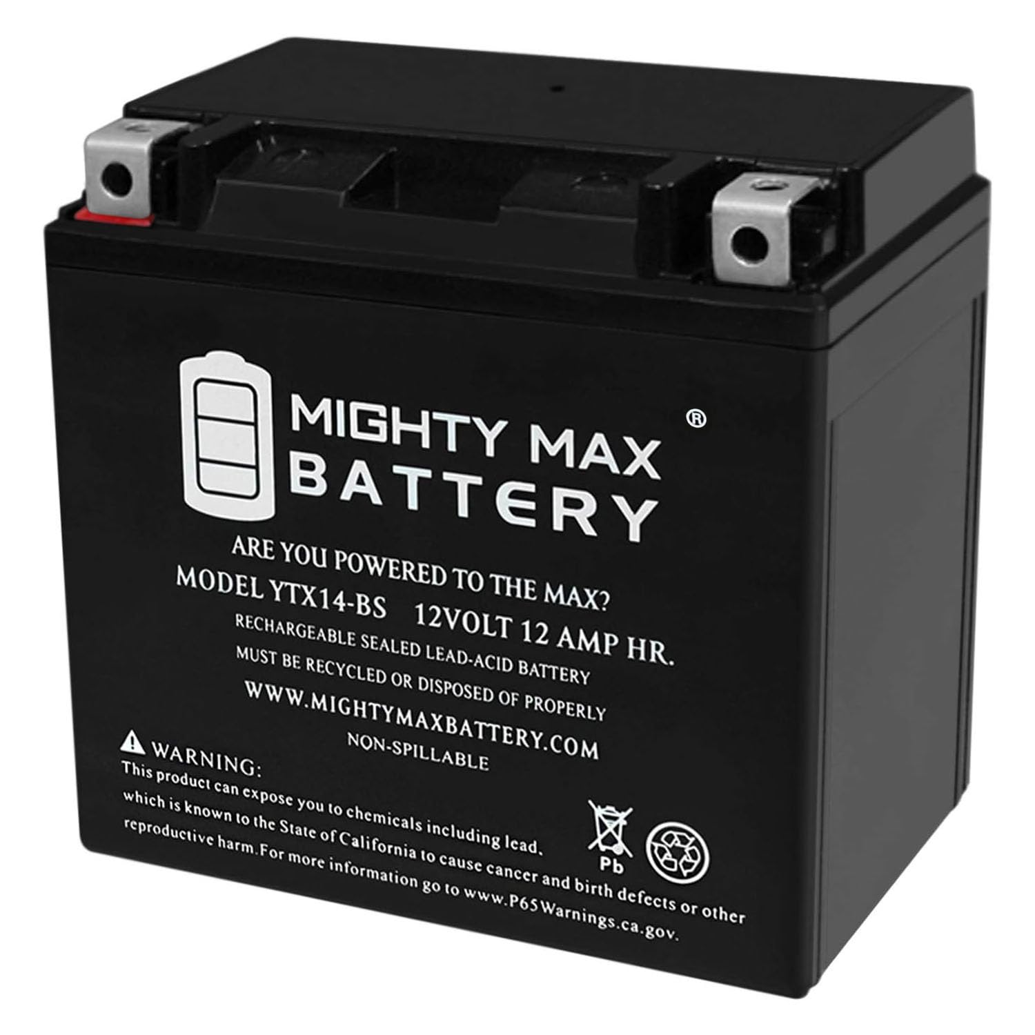 Batería Para Moto Mighty Max Battery Ytx14-bs 12 V 12 Ah - Venta Internacional.