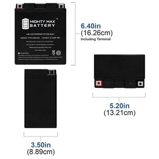Foto 2 | Batería Para Moto Mighty Max Battery Ytx14ah-bs 12 V 12 Ah - Venta Internacional.