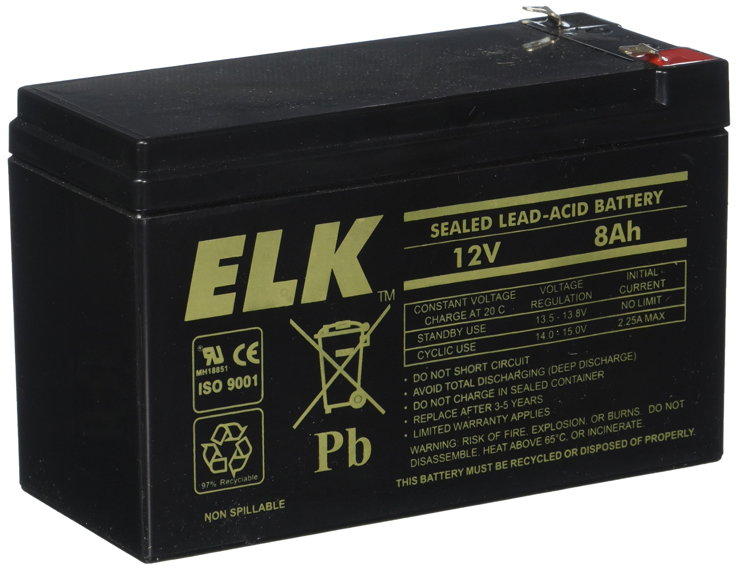 Foto 2 pulgar | Batería Elk 1280 Plomo Ácido 12v-8.0ah - Venta Internacional.