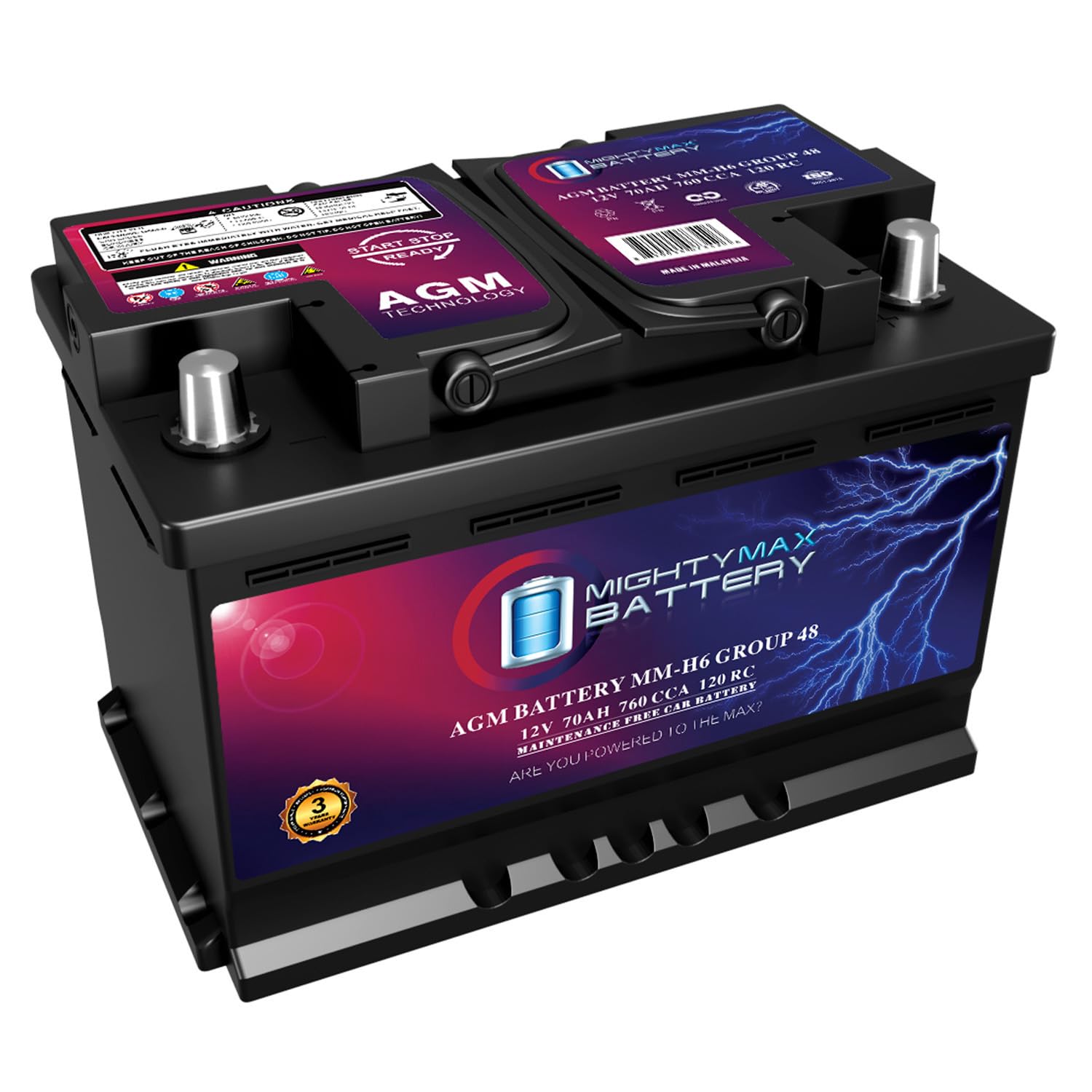 Foto 2 pulgar | Batería De Coche Mighty Max Battery Mm-h6 12 V 70 Ah 760 Cca - Venta Internacional.