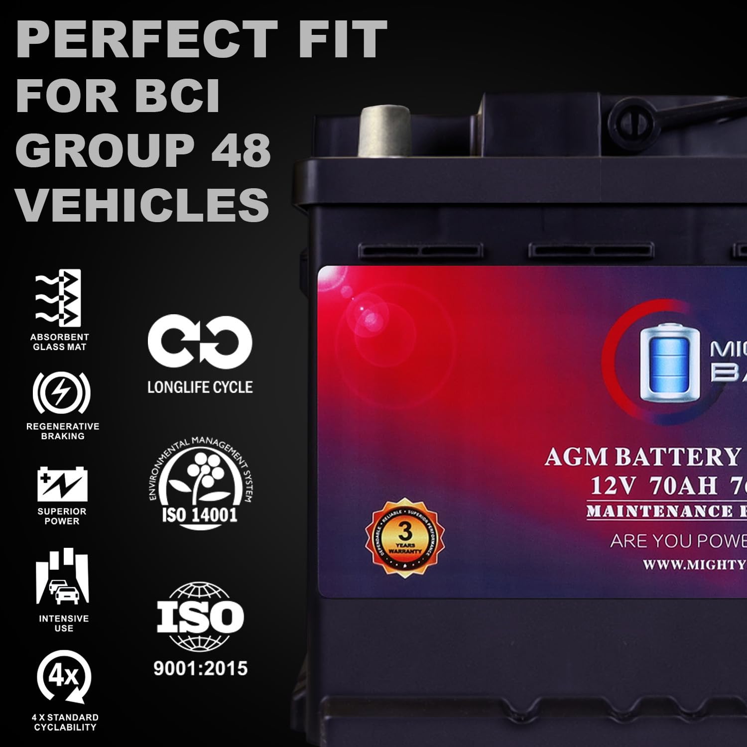 Foto 4 | Batería De Coche Mighty Max Battery Mm-h6 12 V 70 Ah 760 Cca - Venta Internacional.