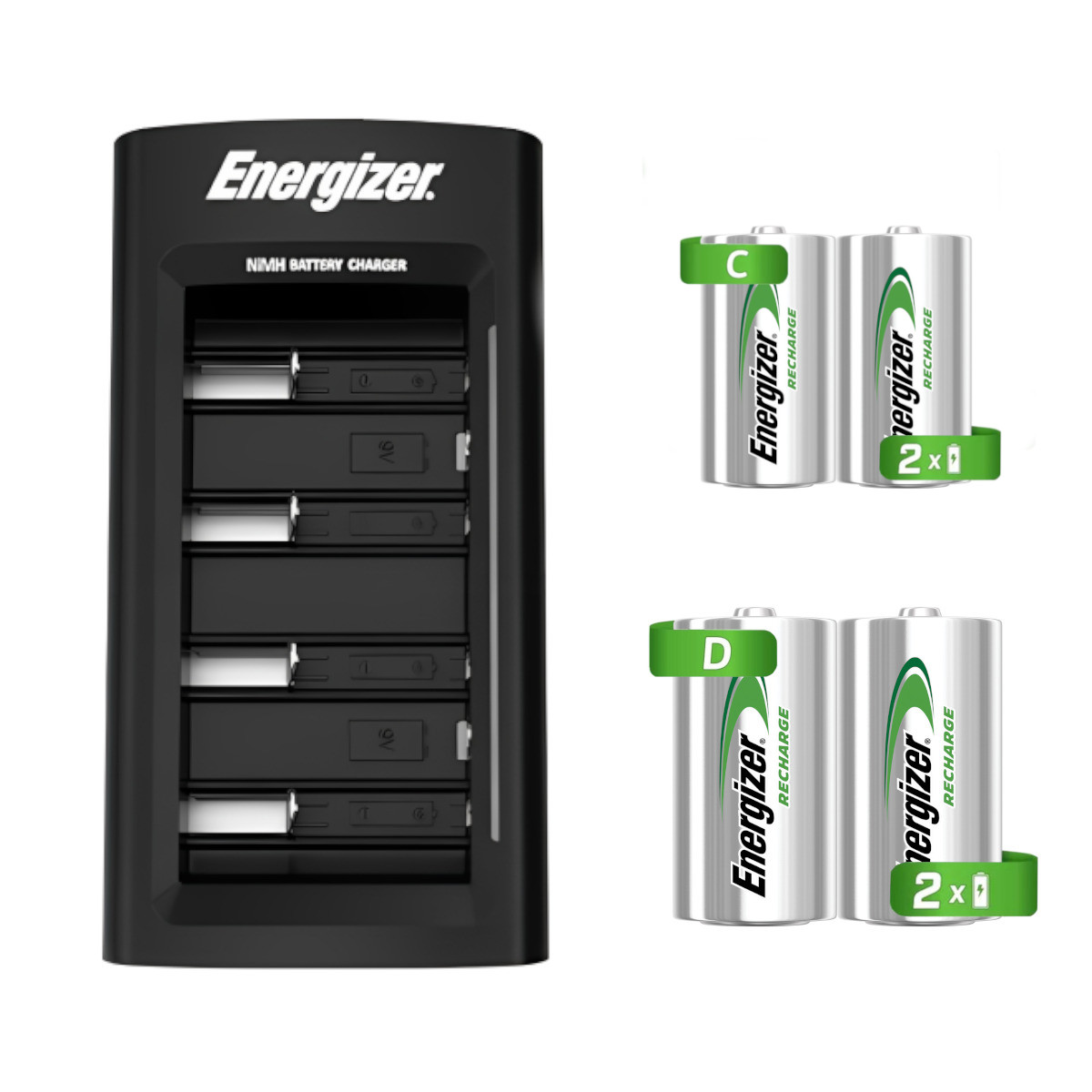 Foto 2 | Cargador Universal Energizer + 2 Pilas D + 2 Pilas C