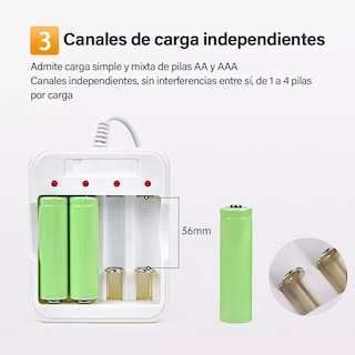 Foto 3 | Cargador Inteligente de Baterías Eo Safe Imports Esi-8737 Blanco Pilas AA/AAA 4 pilas incluidas