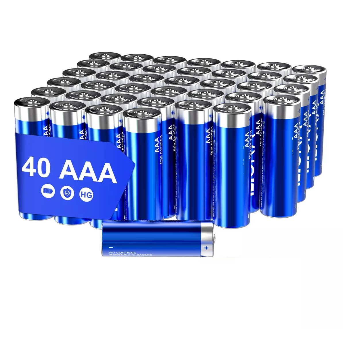 Paquete Con 40 Pilas Aaa Alcalinas Desechables  Eo Safe Imports Esi-13009 Azul