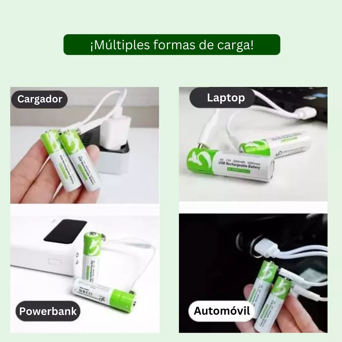 Foto 4 pulgar | Paquete 4 Pilas Aaa Recargables Usb C Eo Safe Imports Esi-16218 Multicolor