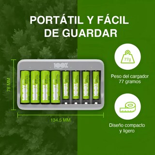 Foto 2 | Cargador Pilas Recargables Aa Y Aaa Eo Safe Imports Esi-18236 Multicolor