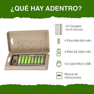 Foto 3 | Cargador Pilas Recargables Aa Y Aaa Eo Safe Imports Esi-18236 Multicolor