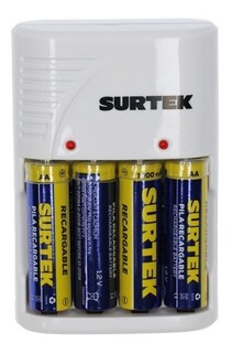 Foto 1 | Cargador Pilas Aa Aaa 9v Ni-mh Recargables 4 Módulos Surtek