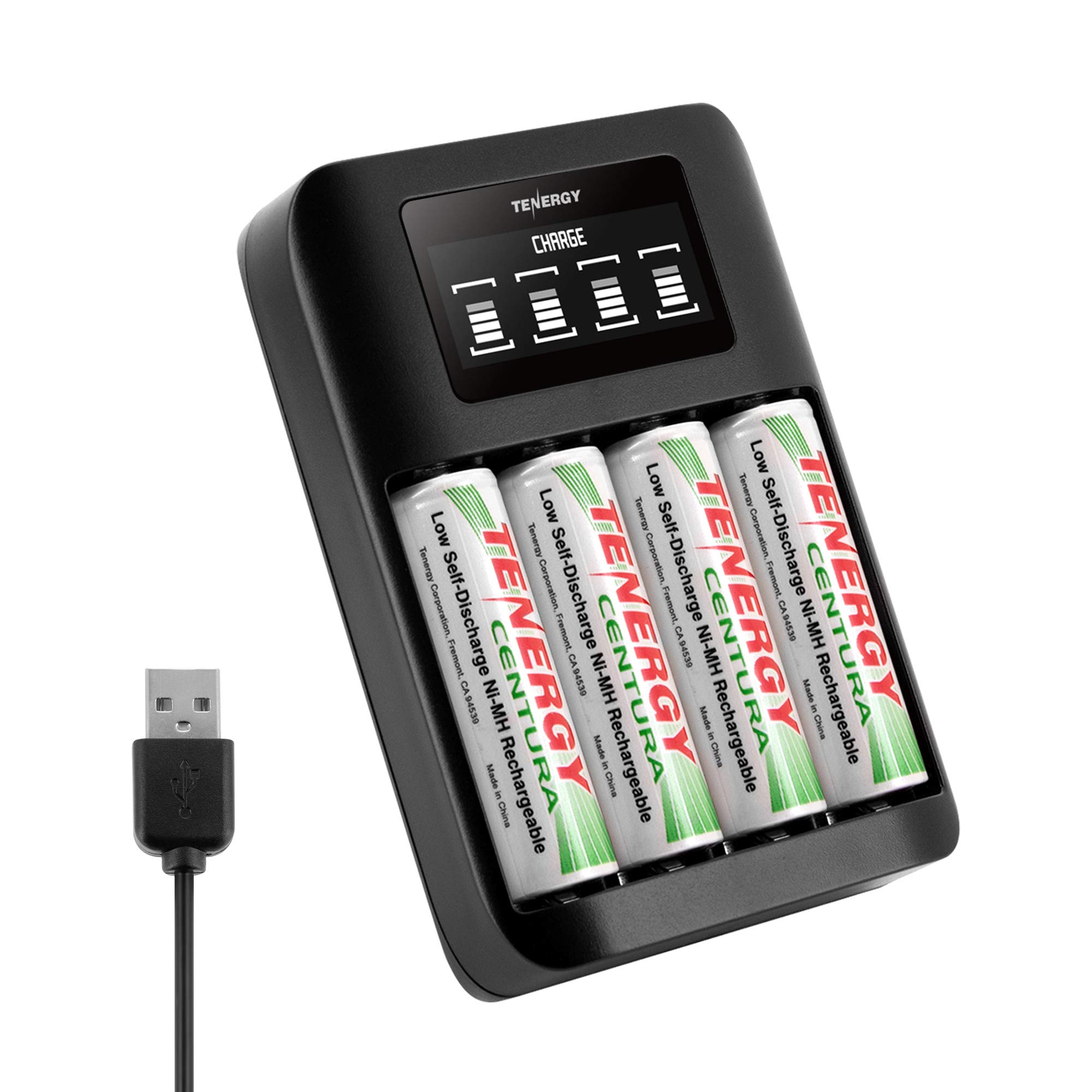 Foto 1 | Pilas Recargables Tenergy Centura Aa 2000 Mah, Paquete De 4 Con Cargador - Venta Internacional.