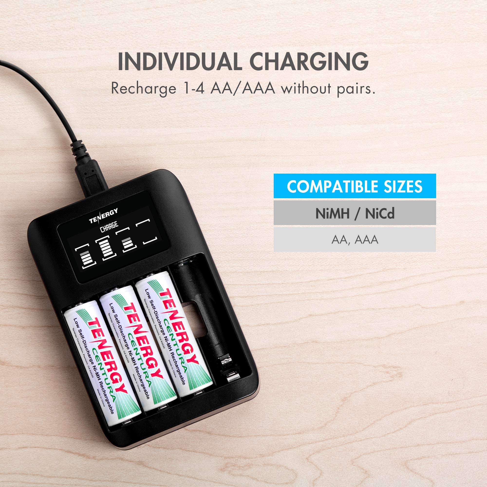 Foto 7 pulgar | Pilas Recargables Tenergy Centura Aa 2000 Mah, Paquete De 4 Con Cargador - Venta Internacional.