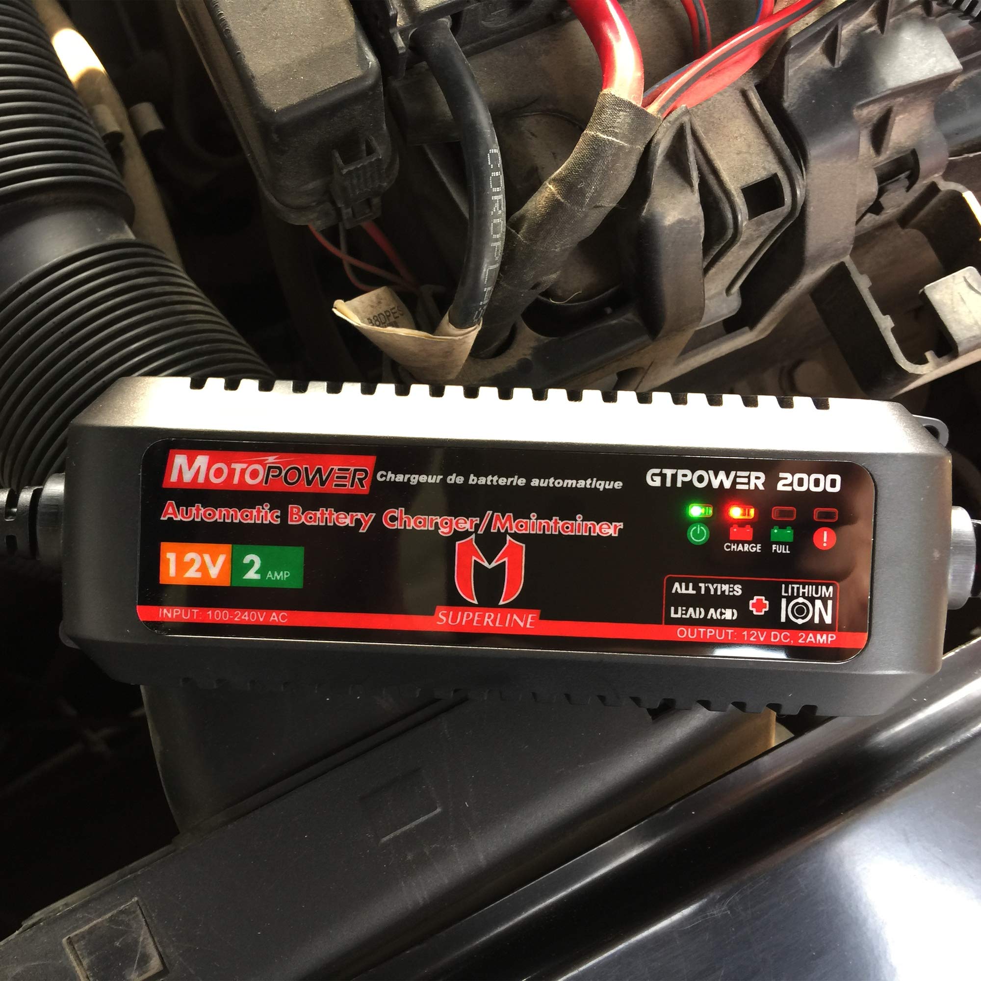 Foto 6 pulgar | Cargador De Batería Motopower Mp00207a 12v 2a Para Iones De Litio - Venta Internacional.