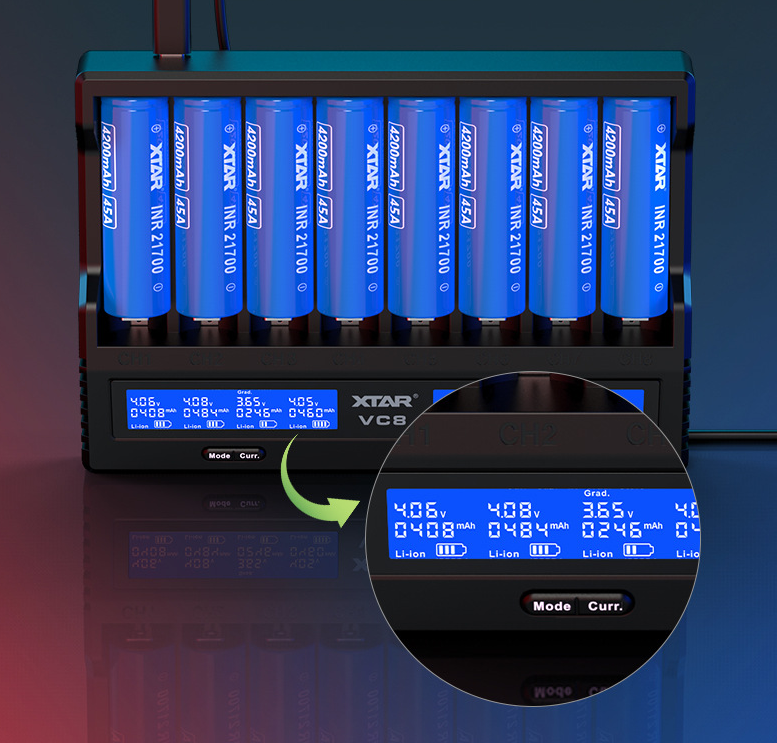 Foto 4 | Cargador Inteligente Xtar Vc8 De 8 Ranuras Para Baterías Ni-mh Con Carga De 3 A - Venta Internacional.