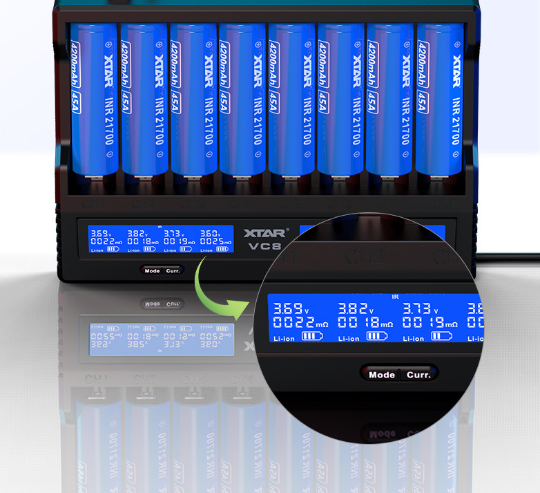 Foto 6 pulgar | Cargador Inteligente Xtar Vc8 De 8 Ranuras Para Baterías Ni-mh Con Carga De 3 A - Venta Internacional.