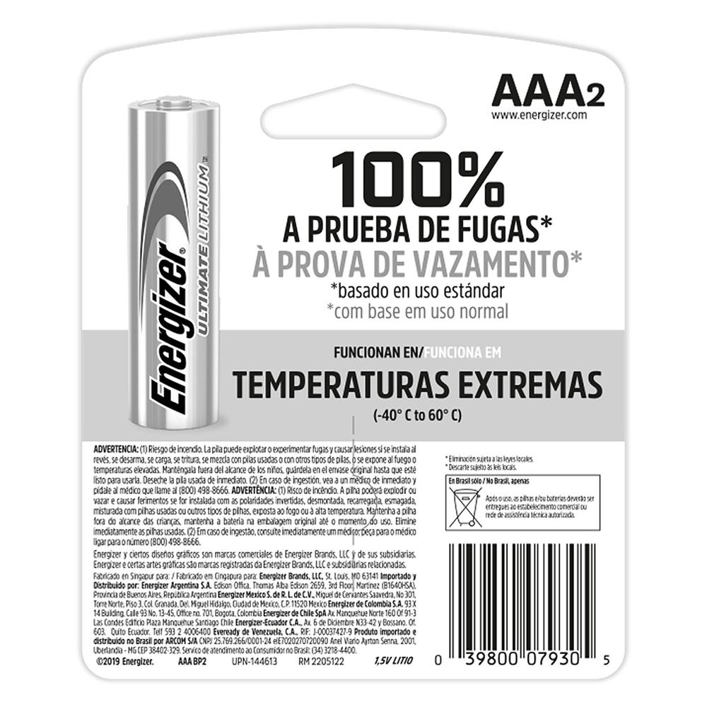 Foto 9 pulgar | Pila Energizer Litio Aaa Blister con 2 Unidades