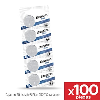 Foto 8 | Pila Botón Energizer 2032 Litio Tira 100 Unidades