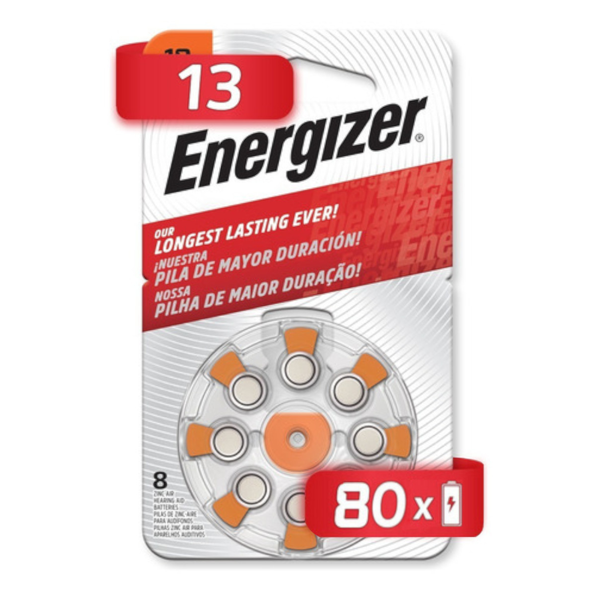 Batería Pila Auditiva Energizer Az13 80 Piezas De 1.45 V