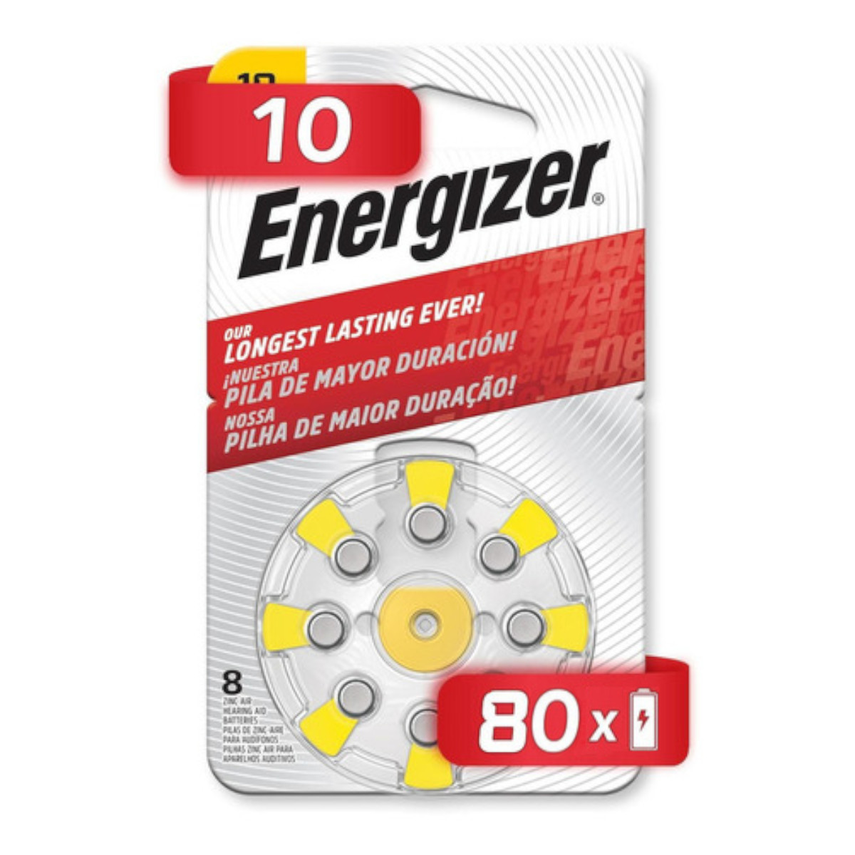 Batería Pila Auditiva Energizer Az10 80 Piezas De 1.45 V