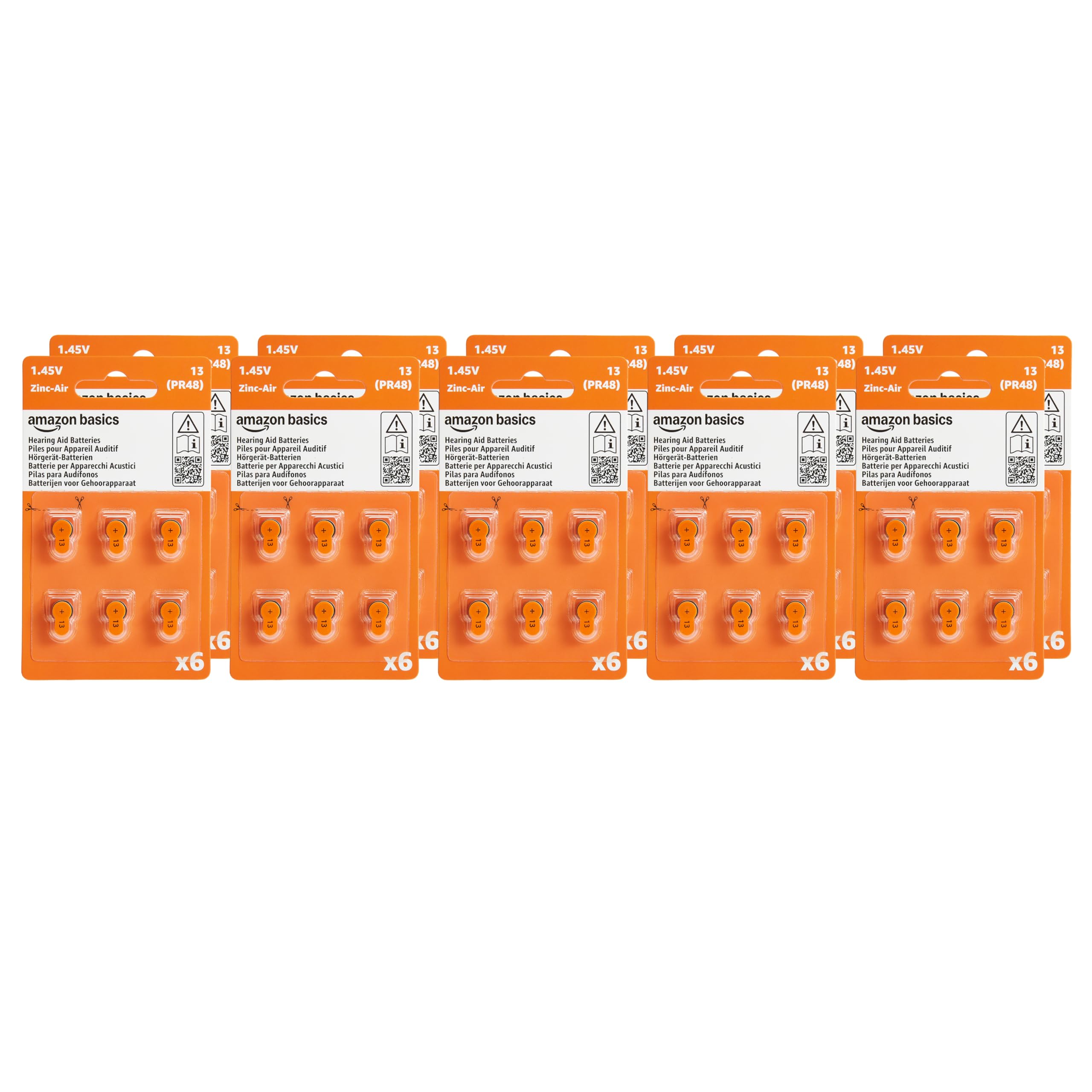 Foto 1 | Pilas Para Audífonos Amazon Basics, Tamaño 13, Paquete De 60 - Venta Internacional.