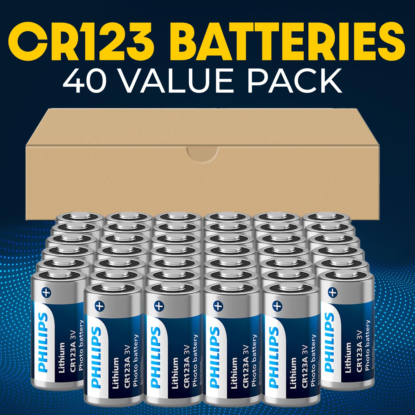 Foto 4 | Batería De Litio Philips Cr123a 3v 1600mah, Paquete De 40 - Venta Internacional.