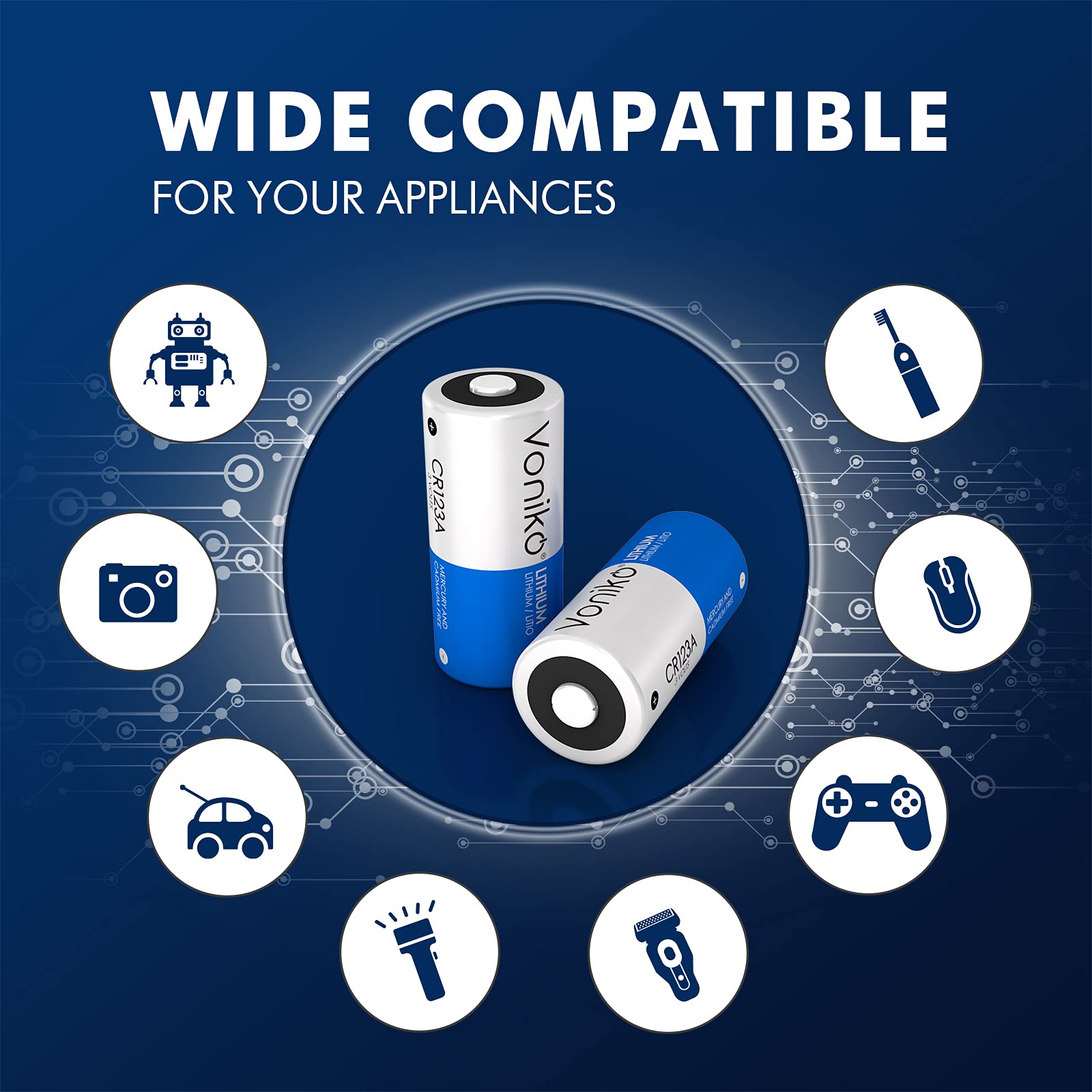 Foto 6 pulgar | Baterías De Litio Voniko Cr123a 3v 1500mah (paquete De 6) - Venta Internacional.