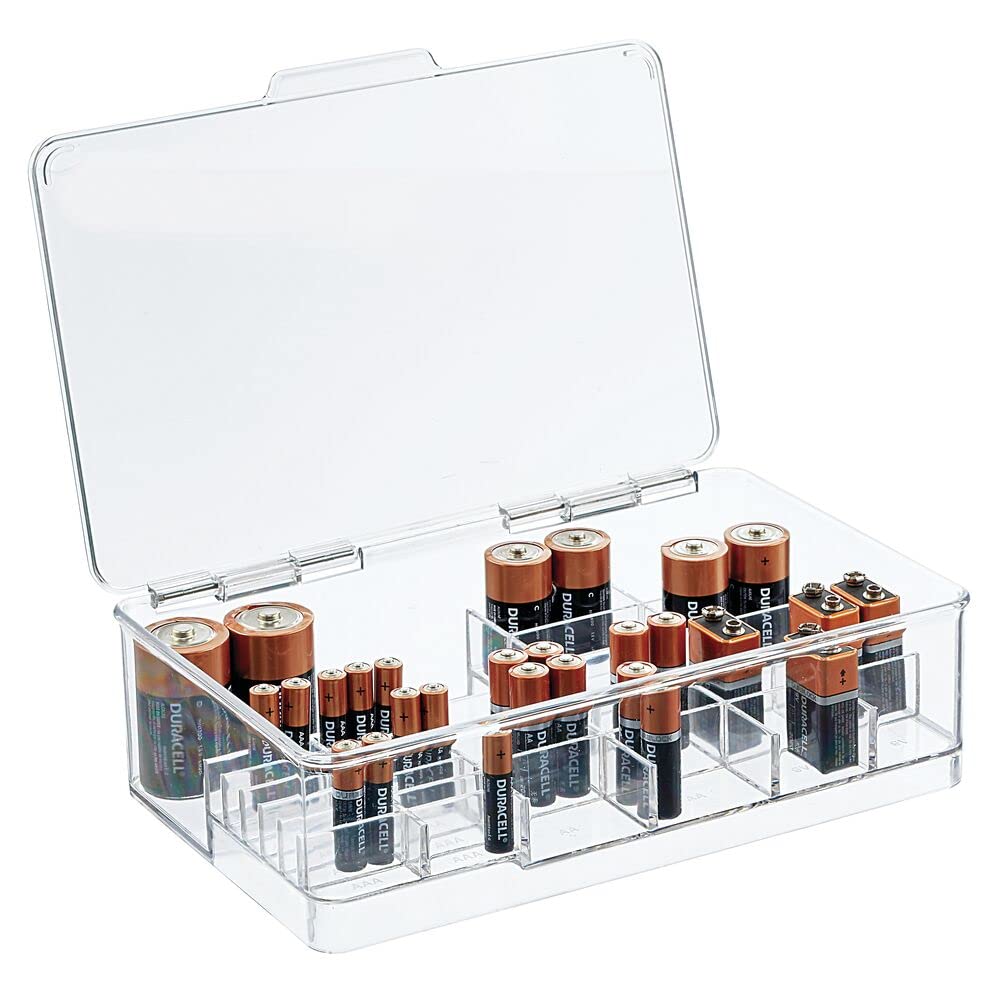 Foto 2 pulgar | Organizador De Almacenamiento De Baterías Mdesign Dividido Con Tapa Con Bisagras - Venta Internacional.