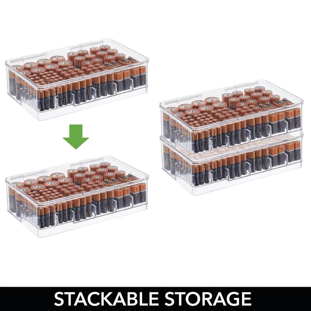 Foto 4 pulgar | Organizador De Almacenamiento De Baterías Mdesign Dividido Con Tapa Con Bisagras - Venta Internacional.